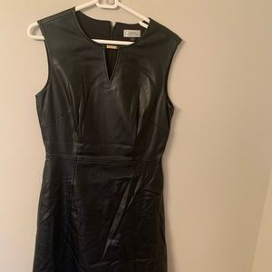 Black Tahari Arthur Levine faux leather dress